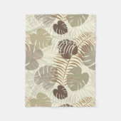 Tropisches Leaf Beige, braun elegant botanisch Fleecedecke (Vorderseite)