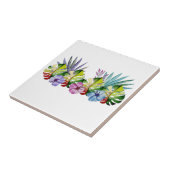 Tropisches Leaf Blume farbenfroh hawaiisch Fliese (Seite)