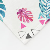 Tropisches Leaf-Dreieck-Muster Fleecedecke (Ecke)