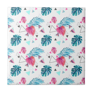 Tropisches Leaf-Dreieck-Muster Fliese