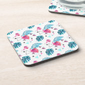Tropisches Leaf-Dreieck-Muster Getränkeuntersetzer (Linke Seite)