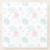 Tropisches Leaf-Dreieck-Muster Glasuntersetzer (Rückseite)