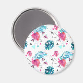 Tropisches Leaf-Dreieck-Muster Magnet (Vorderseite/Rückseite)