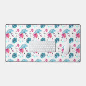 Tropisches Leaf-Dreieck-Muster Schreibtischunterlage (Tastatur & Maus)