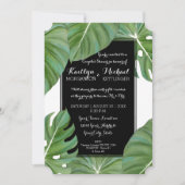 Tropisches Leaf Foliage Beach Moderne Paare Dusche Einladung (Vorderseite)
