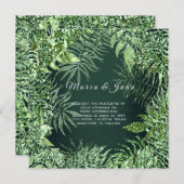 Tropisches Leaf Glitzer Garden Minze Green Cali Lu Einladung (Vorne/Hinten)