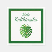 Tropisches Leaf Hawaiian Weihnachtslicht Chic Part Serviette (Vorderseite)