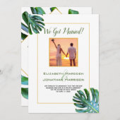 Tropisches Leaf Just Married Ankündigung Empfang (Vorne/Hinten)