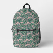 Tropisches Leaf-Muster Bedruckter Rucksack (Vorderseite)