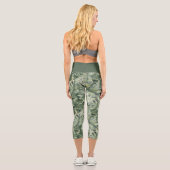 Tropisches Leaf Muster Capri Leggings (Rückseite)