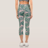 Tropisches Leaf-Muster Capri Leggings (Rückseite)