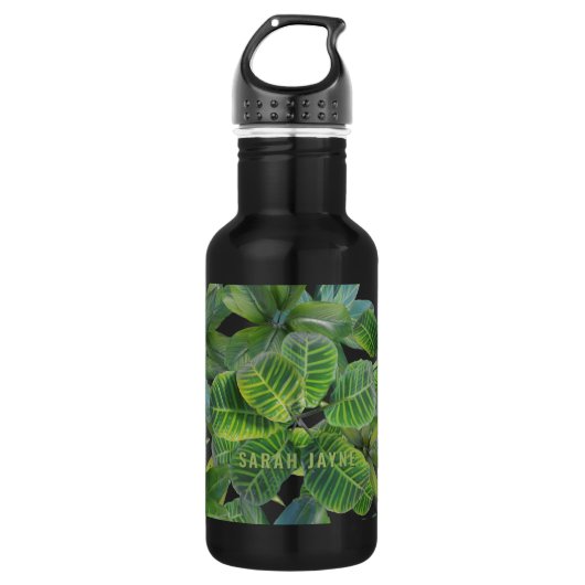 Tropisches Leaf-Muster Dschungelblätterflasche Edelstahlflasche (Vorderseite)