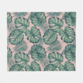 Tropisches Leaf-Muster Fleecedecke (Vorderseite (Horizontal))