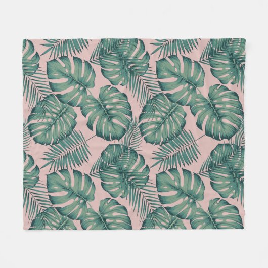 Tropisches Leaf-Muster Fleecedecke (Vorderseite (Horizontal))