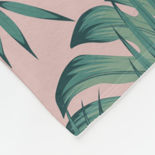 Tropisches Leaf-Muster Fleecedecke (Ecke)