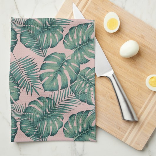 Tropisches Leaf-Muster Geschirrtuch (Viertel Falte)