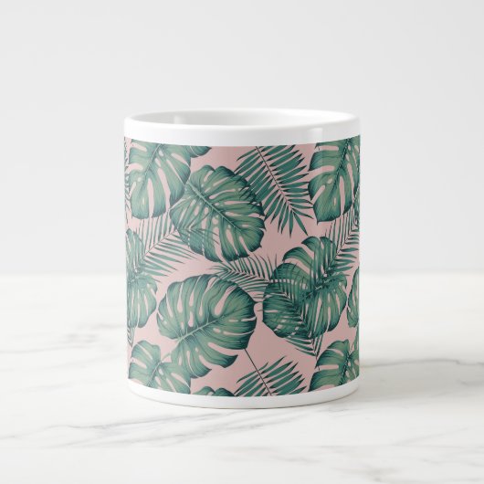 Tropisches Leaf-Muster Jumbo-Tasse (Vorderseite)