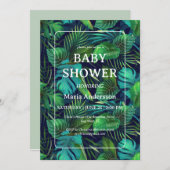 Tropisches Leaf Muster Kinderdusche Einladung (Vorne/Hinten)