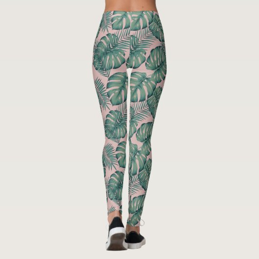 Tropisches Leaf-Muster Leggings (Rückseite)
