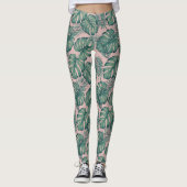 Tropisches Leaf-Muster Leggings (Vorderseite)