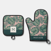 Tropisches Leaf-Muster Ofenhandschuh & Topflappen-Set (Vorderseite)