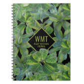 Tropisches Leaf-Muster-Pflanze-Waternotebook Notizblock (Vorderseite)