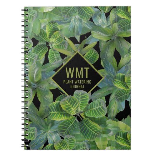 Tropisches Leaf-Muster-Pflanze-Waternotebook Notizblock (Vorderseite)