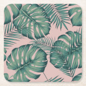 Tropisches Leaf-Muster Rechteckiger Pappuntersetzer (Vorderseite)