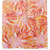 Tropisches Leaf Muster Rose Gold Glitzer Beach Duschvorhang (Vorderseite)