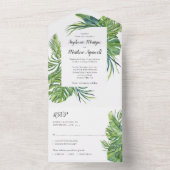 Tropisches Leaf Palm Foliage All In One Einladung (Innen Boden)