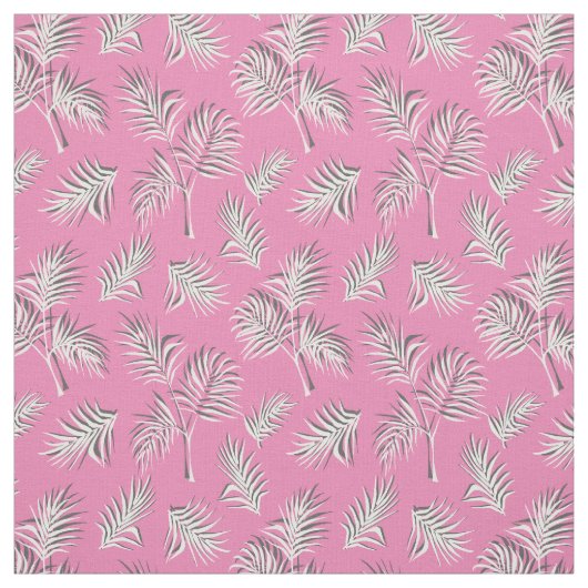 Tropisches Leaf-Rosa-Weiß-Muster Stoff (Muster)