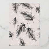 Tropisches Leaf-Schwarz-Foil-Tischnummer Folieneinladung (Rückseite)