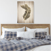 Tropisches Leaf Sepia im Hintergrund der Bronze Leinwanddruck (Insitu (Schlafzimmer))