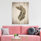 Tropisches Leaf Sepia im Hintergrund der Bronze Leinwanddruck (Insitu (Wohnzimmer))