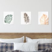Tropisches Leaf-Set - Japandi Minimalistisch - Wal Bilderwand Sets (Schlafzimmer)