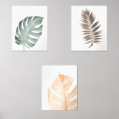 Tropisches Leaf-Set - Japandi Minimalistisch - Wal Bilderwand Sets (Vorderseite)