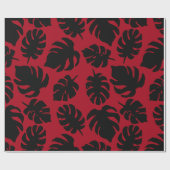 Tropisches Leaf Silhouette, Monstera, Palm, Geschenkpapier (Flach)