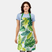 Tropisches Leaf-Story - Monstera & Banana Leaf Küc Schürze (Getragen)
