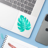 Tropisches Leaf-Symbol Aufkleber (Laptop mit iPhone)