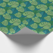 Tropisches Leaf-Tapestes: Vintage Verdure Geschenkpapier (Ecke)