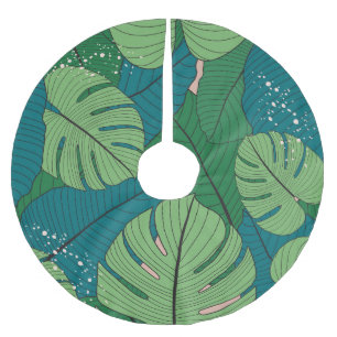 Tropisches Leaf-Tapestes: Vintage Verdure Polyester Weihnachtsbaumdecke
