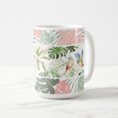 Tropisches Leaf- und Vogelmuster Kaffeetasse (VorderseiteRechts)