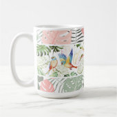 Tropisches Leaf- und Vogelmuster Kaffeetasse (Links)