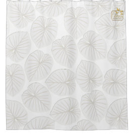 Tropisches Leaf White Designer Duschvorhang Set