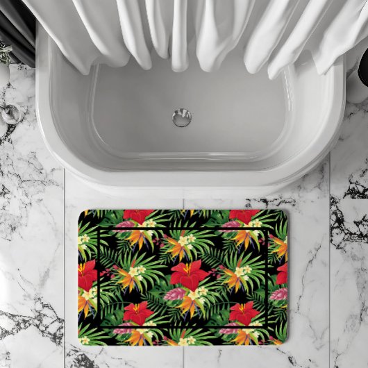 Tropisches lebendiges bunte Blumenmuster Badematte