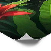 Tropisches, lebendiges, grünes Foliage-Regenwaldpl Poster (Ecke)
