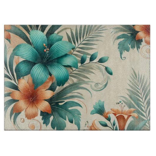 Tropisches Leichtglas Schneidebrett (Vorderseite)