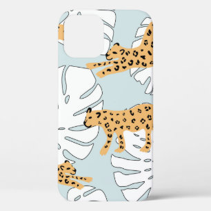 Tropisches Leopardentier und Monstera-Palmen-Blät Case-Mate iPhone Hülle