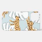 Tropisches Leopardentier und Monstera-Palmen-Blätt Case-Mate iPhone Hülle (Rückseite (Horizontal))