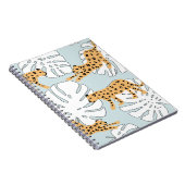 Tropisches Leopardentier und Monstera-Palmen-Blätt Notizblock (Rechte Seite)